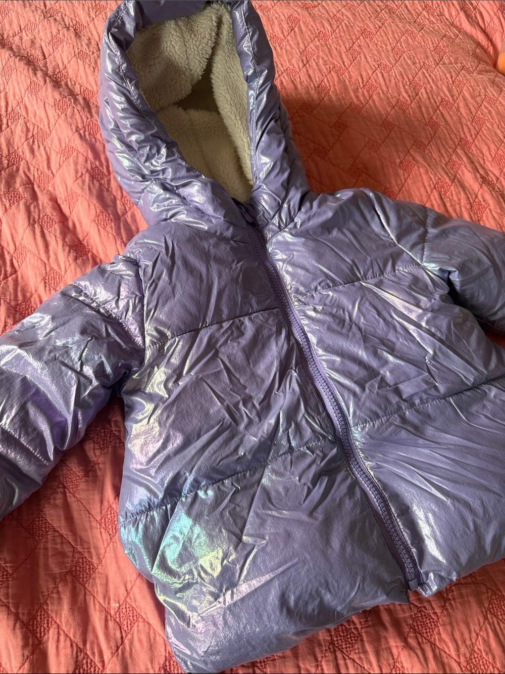 GAP Iridescent Lavender Hooded Puffer